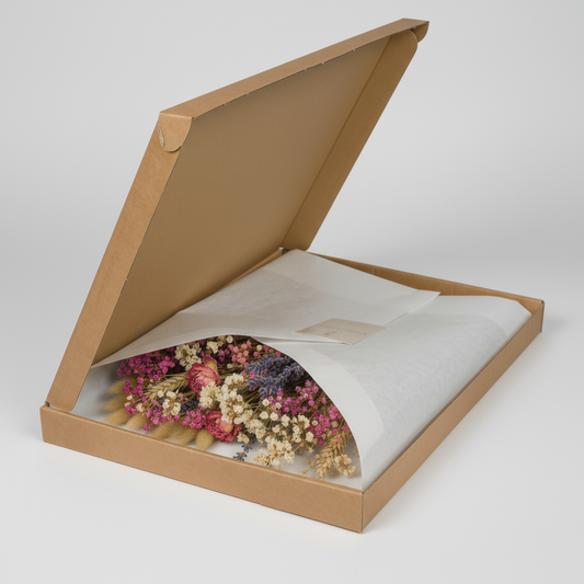 Trockenblumen im Briefkasten  - Pink