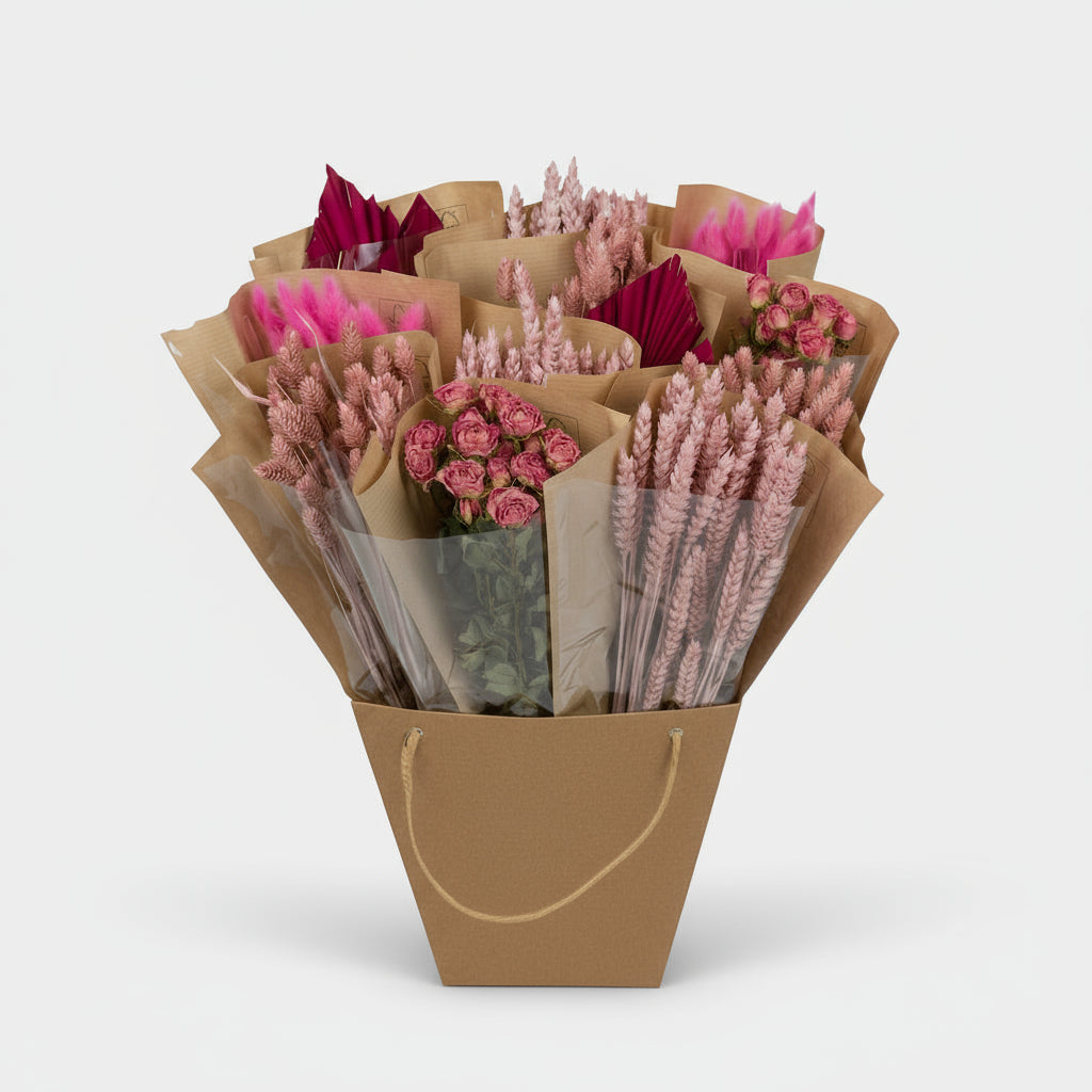 Getrocknete Blumen - Dried Mono Mix - Pink - ↕50cm