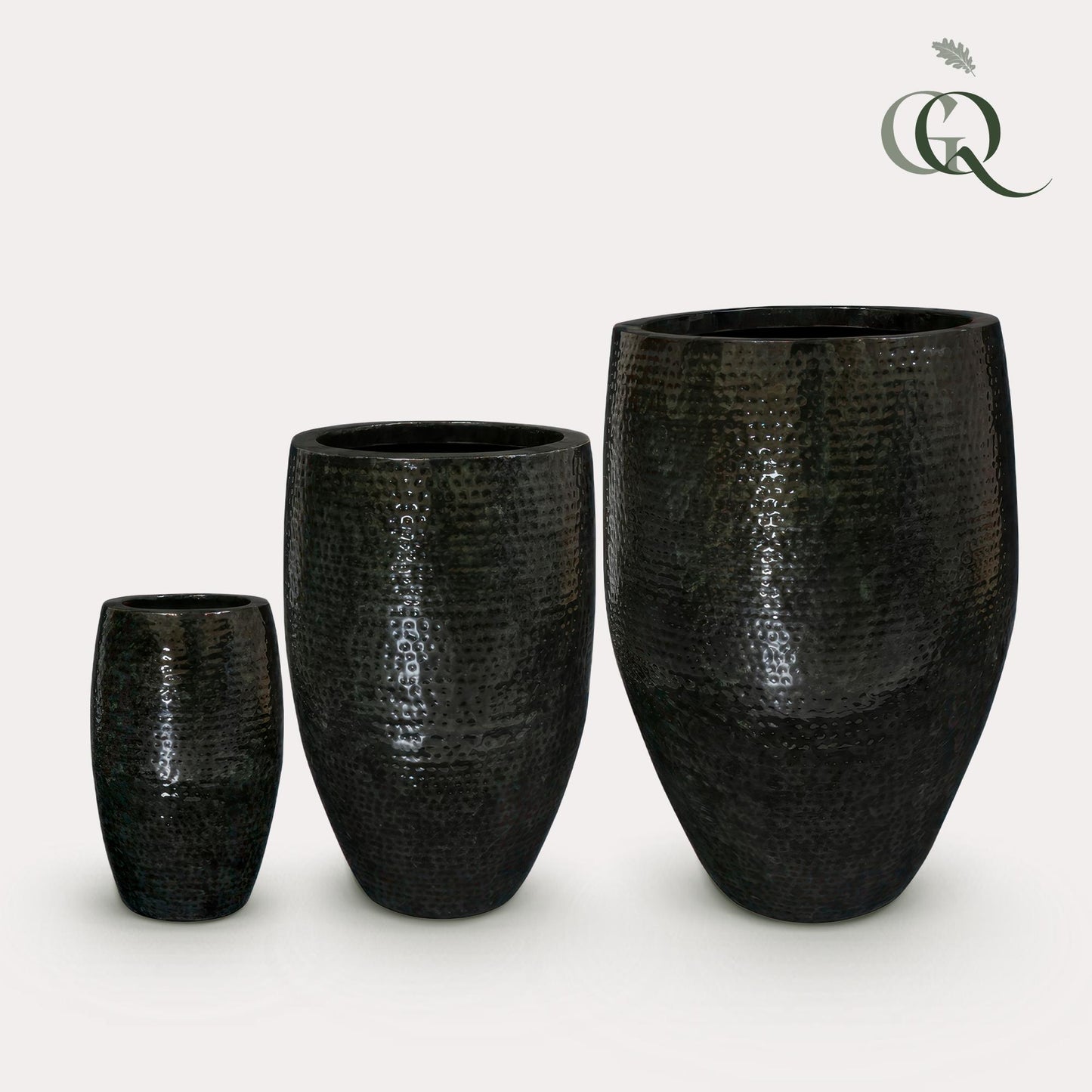 Set von 3 Töpfen - Thom Schwarz Metall - Large