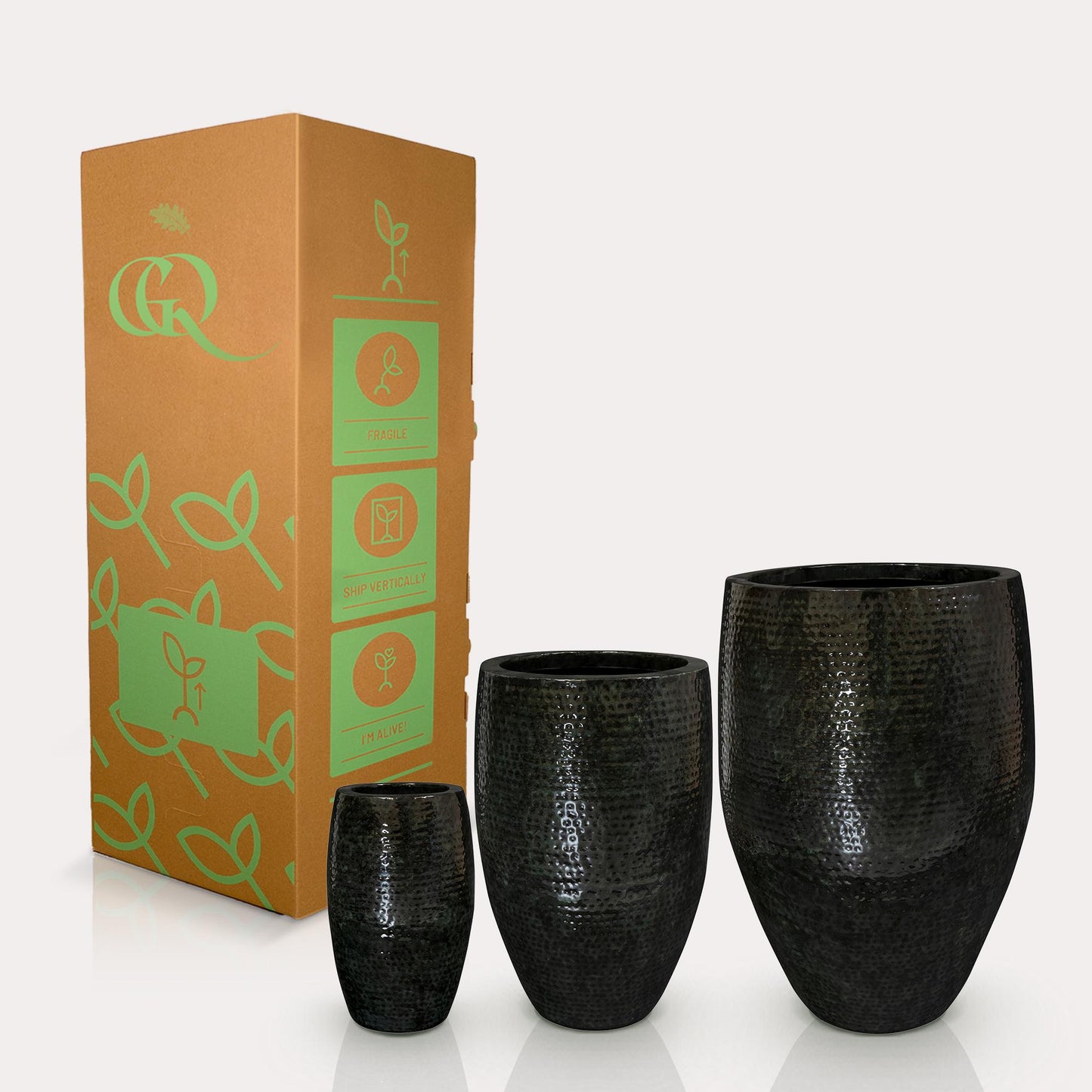 Set von 3 Töpfen - Thom Schwarz Metall - Large