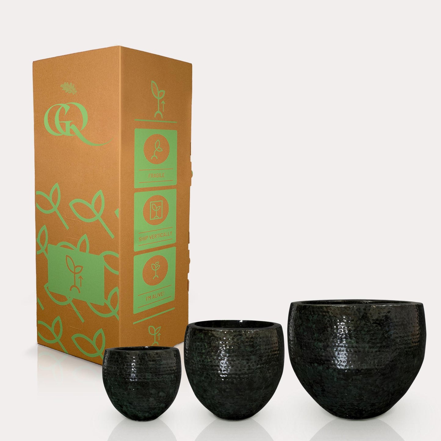 Set von 3 Töpfen - Thom Schwarz Metall - Width