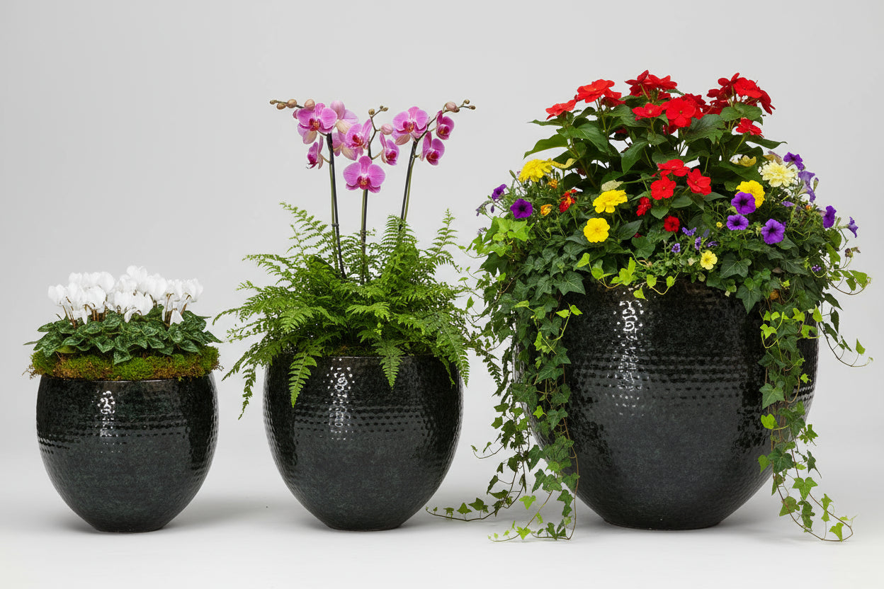 Set von 3 Töpfen - Thom Schwarz Metall - Width